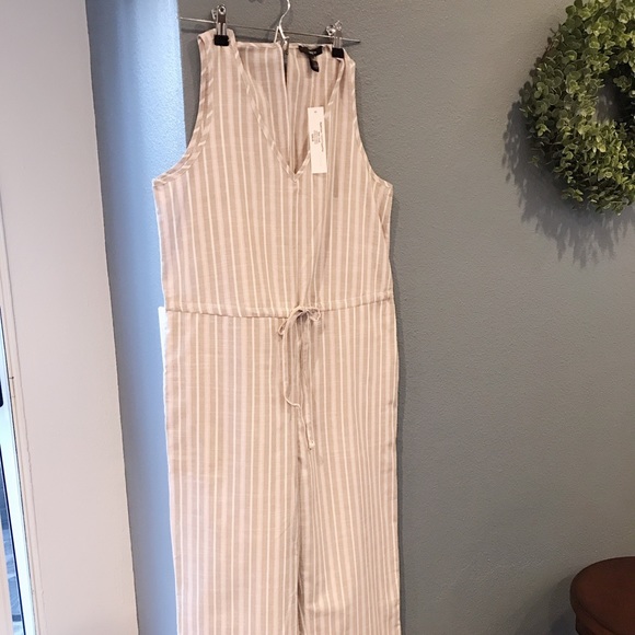 Drew Taupe striped jumpsuit NWT - Picture 2 of 7